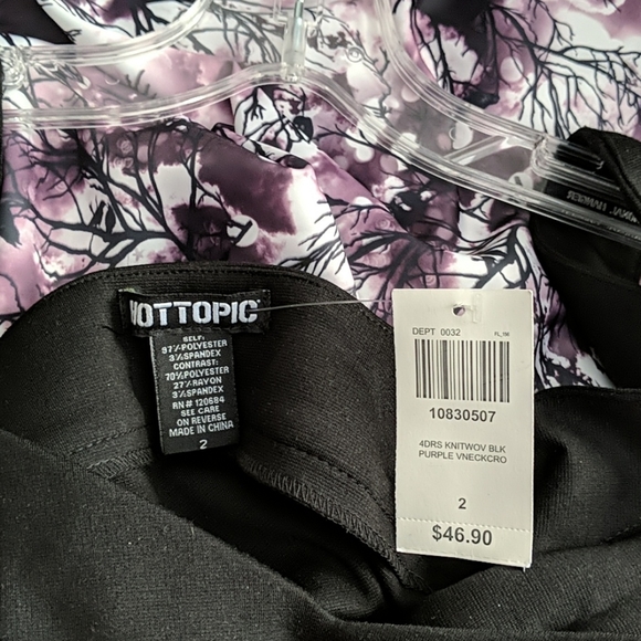 Hot Topic knit to woven Raven Branch dress - Picture 4 of 7